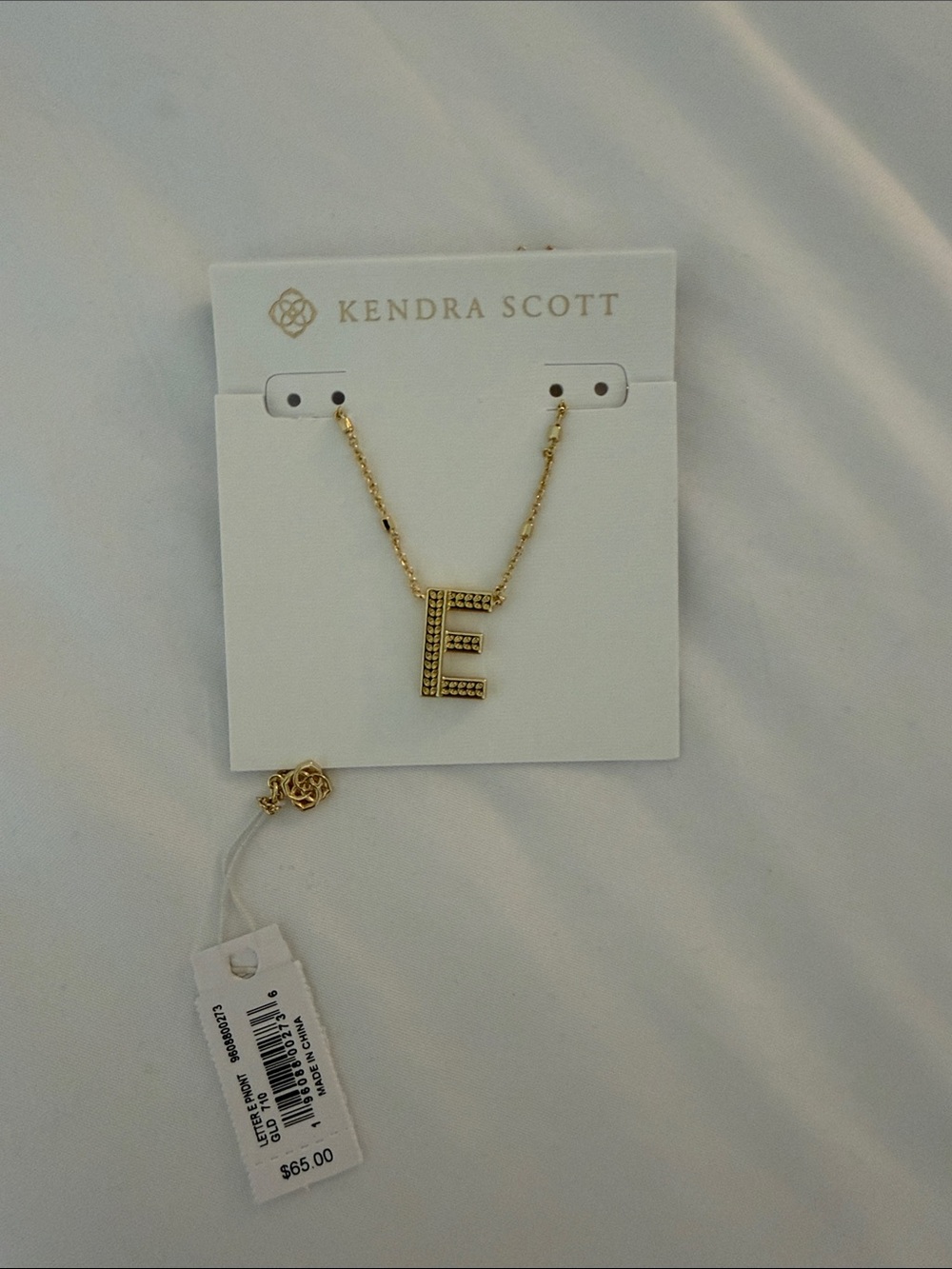 Kendra Scott Gold 'E' Initial Necklace